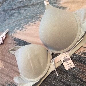 Elegant Shimmer Bra in Light Gray